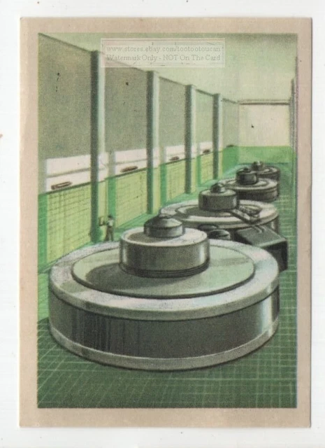 Giant Water Powered Turbines Generate Electicity Vintage Ad Card
