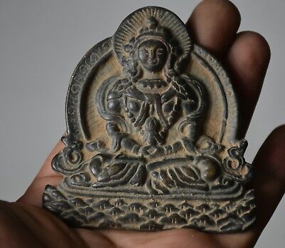 7.8cm Vieux Tibet Bouddhisme Bronze Amitayus Longévité Dieu Pendentif Amulette