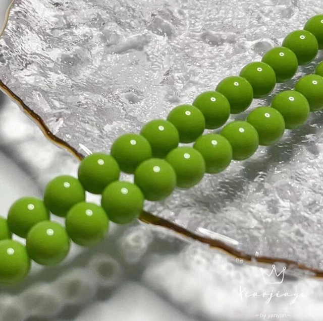8mm Glass Porcelain Jade Solid Color Light Beads Bracelet
