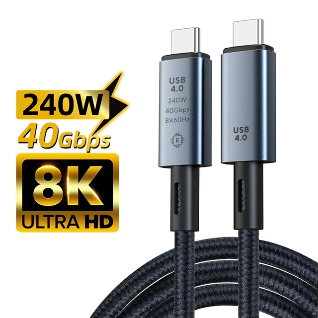 PD 240W Type-C USB C to USB C Fast Charge Charger Cable Data Transfer connector