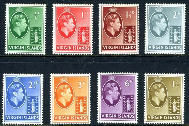 British Virgin Islands George VI Chalk-surface short stamp set SG 110-117 mint