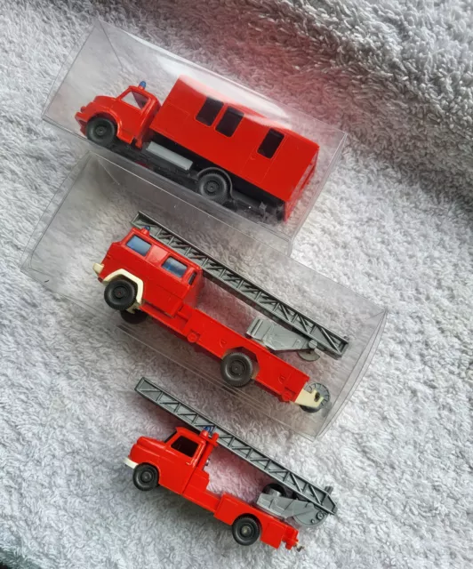 WIKING HO : 3 schöne Feuerwehren - MAGIRUS / OPEL Blitz / Mercedes - Neuw./VPs