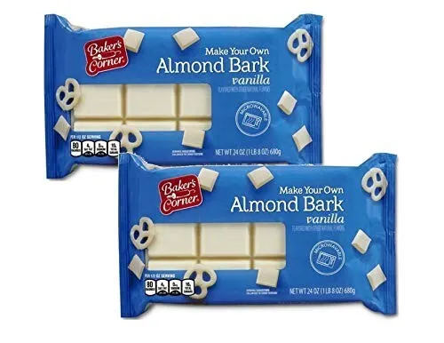 Bakers Corner Almond Bark Vanilla Flavored Coating 24 oz ( 2 PACK )