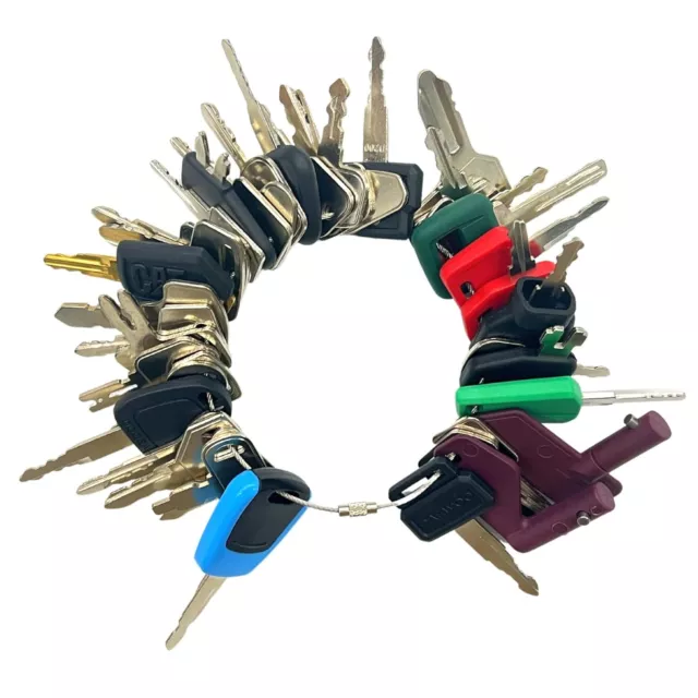 42 Heavy Construction Equipment Machine Master Keys JCB Volvo Genie Daewoo CAT