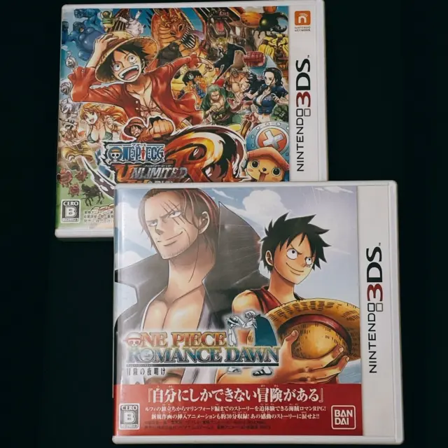 Nintendo 3DS One Piece Unlimited World Red Romance Dawn Japanese 2set From Japan