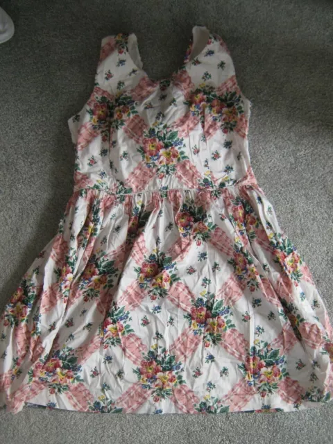 Pink and White Flowery Summer Dress - New Look - Size 16 - Excellent Condition