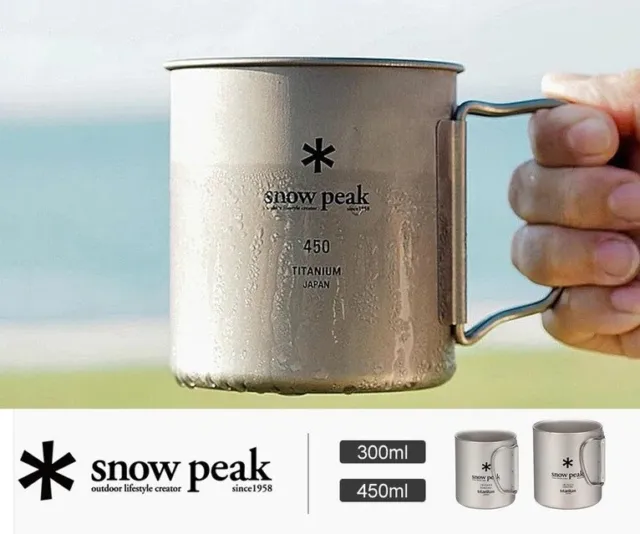 Snow Peak MG-142 MG-143 Camping Cup Single Mug Titanium Mug Outdoors 300/450 ml