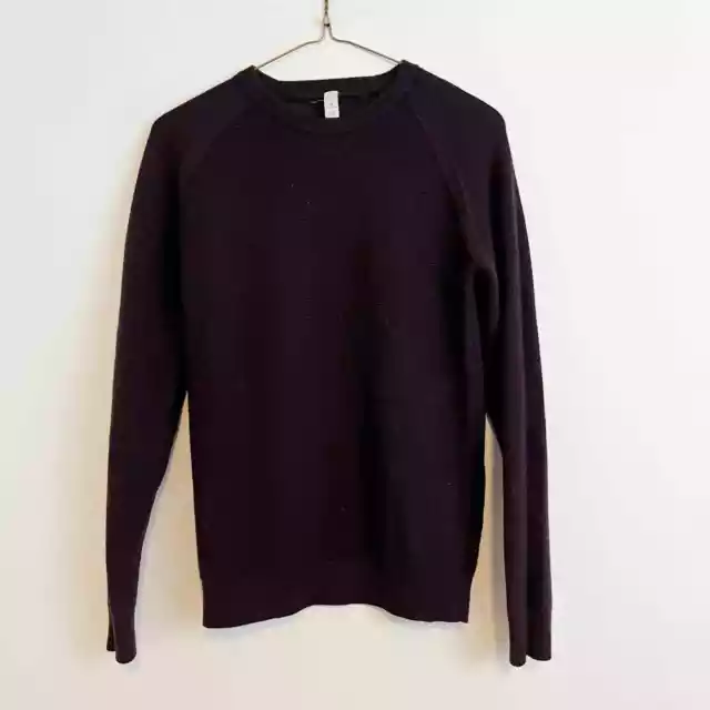 Lululemon Simply Wool Sweater Women's 6 Purple Merino Wool Ribbed Knit Pullover