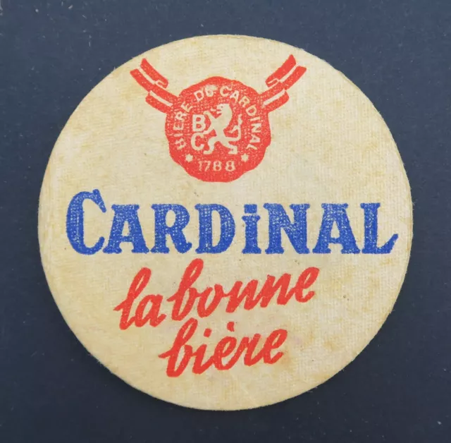 Ancien sous-bock bière BIÈRE DU CARDINAL bier coaster Bierdeckel  7