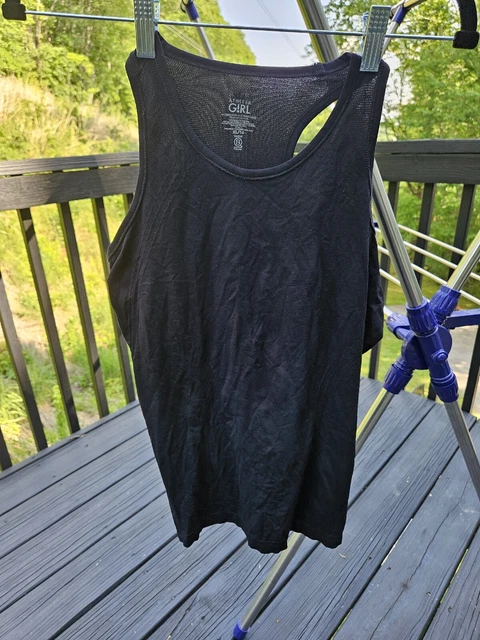 Athleta Girl Power Up Tank Top Black Size XL 14 Yoga Gym Dance