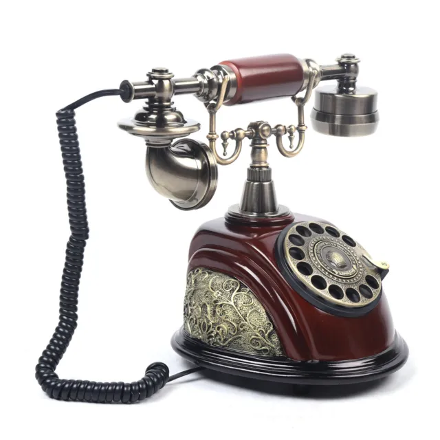 Antiguo Antiguo Cuadro Dial Rotatorio Teléfono Teléfono Escritorio Cerámica EE. UU.