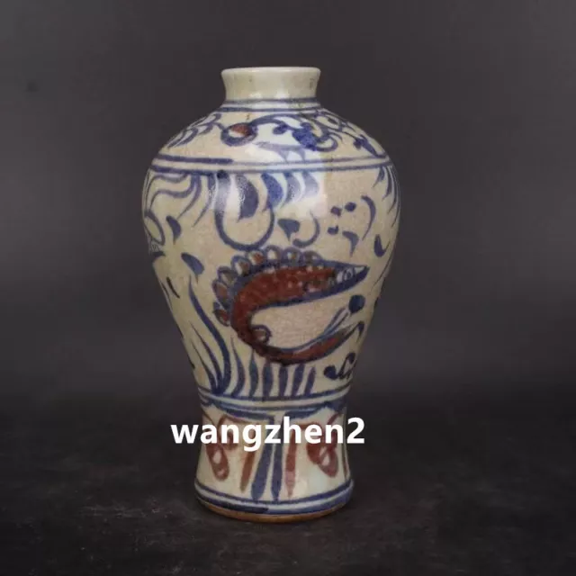 Exquisite China porcelain Blue and white porcelain hand-paint fish pattern vase