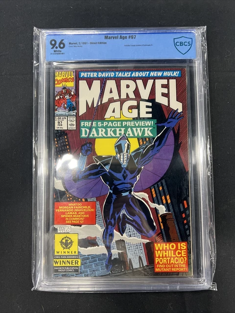 🔑🔥🔥🔥Marvel Age #97 CBCS 9.6 Feb 1991 1st appearance of Darkhawk