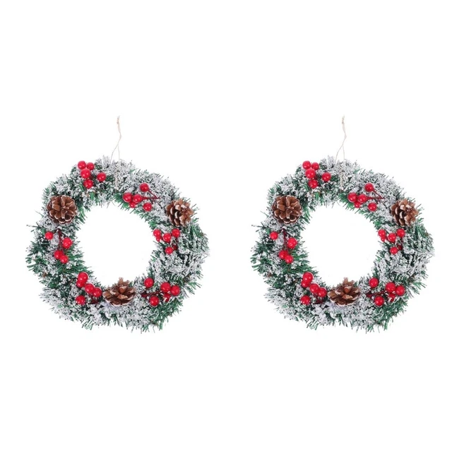 24 Mini Couronnes De Noël Artificielles - 3 Cm, 3 Couleurs, Pour Décorer Le Sapin, Les Cadeaux Ou Le Bricolage