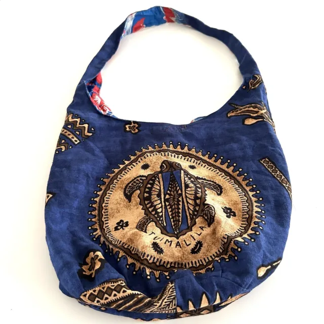 Vtg Handmade Crossbody Bag Boho Purse Africa Aztec Lined Turtle Artsy Blue Brown