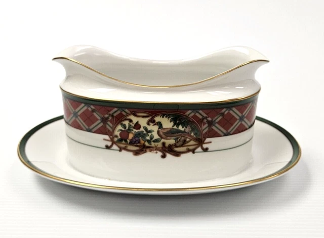 Noritake ROYAL HUNT #3930 Sauce Gravy Boat with Attached Underplate *3 AVAILABLE