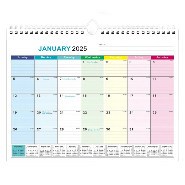 2025 WALL PLANNER Calendar Month To View Monthly Planner Wall Calendar
