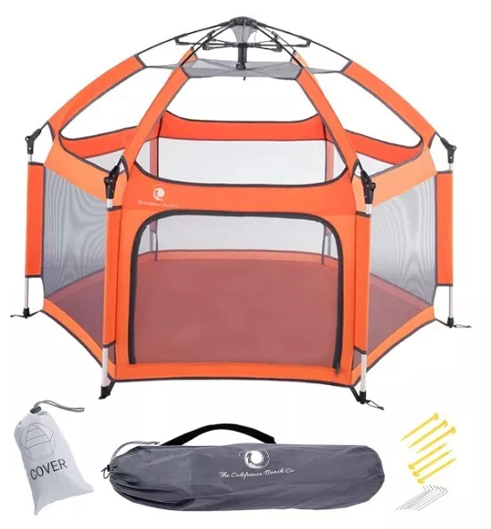 POP 'N GO Premium Indoor Outdoor Baby Playpen - Portable w/ Canopy & Travel Bag