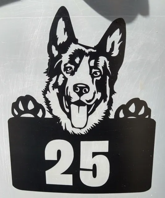 3 x Wheelie bin numbers, Stickers, German Shepherd, Dog, Fun bin numbers