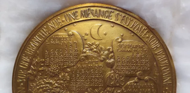 médaille calendrier 1983 en bronze - Monnaie de Paris - les saisons 2