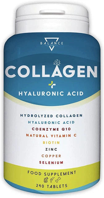 COLLAGENE IDROLIZZATO 2000MG - 240 COMPRESSE | Integratore | Con Acido Ialuronic