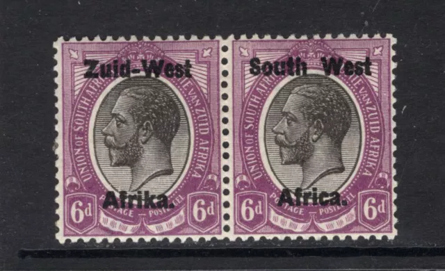 M20646 South West Africa/Namibia 1923 SG6a 6d with LITHO OVERPRINT IN SHINY INK