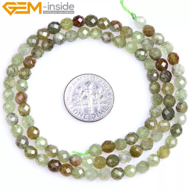 3mm 4mm Natural Faceted Round AAA Grade Gemstone Charm Beads Jewelry Making 15'' 3