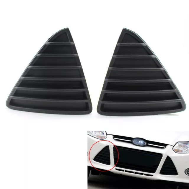 Pair Front Bumper Grille Fog Light Lamp Bumper Cover for Ford Focus 2012-2014