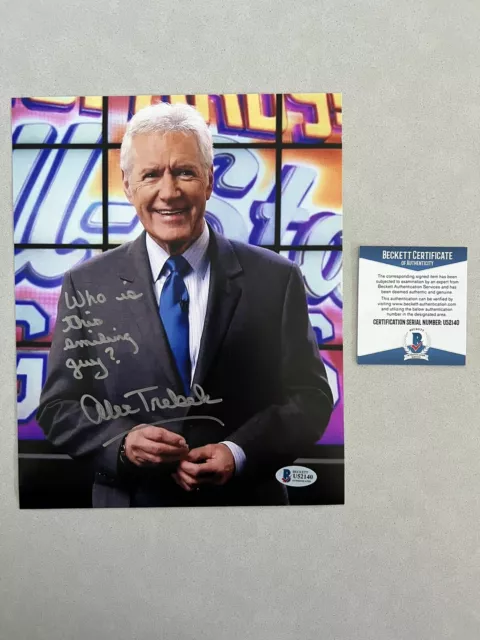 Alex Trebek autographed signed 8x10 photo Beckett BAS COA Jeopardy Host TV RIP