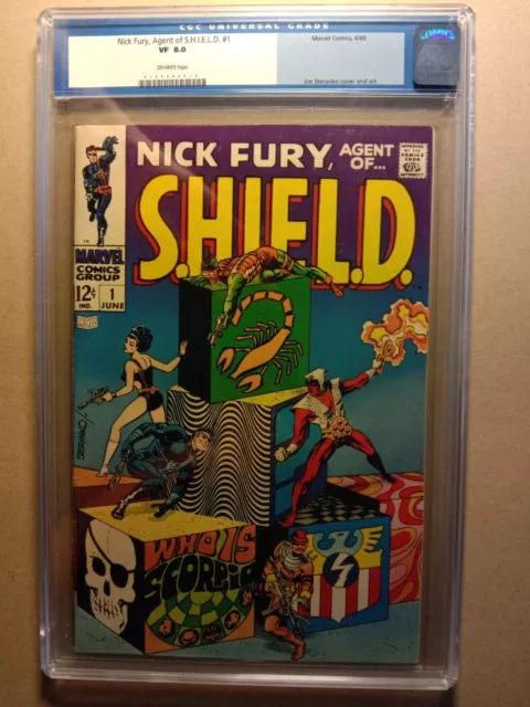 NICK FURY AGENT OF SHIELD #1 CGC 8.0 Marvel Comics Jim Steranko Cover