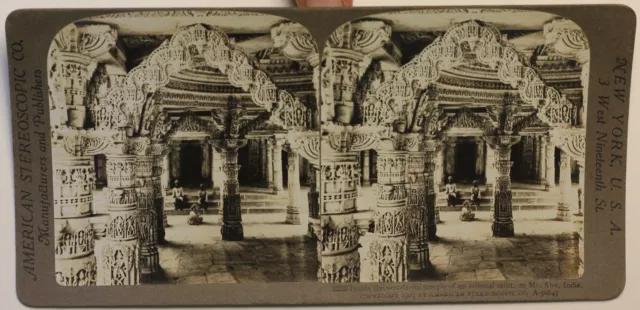 Indien Tempel Der Funny Jain Mt. Abu Foto Stereo P49p1n Vintage Citrat 1907