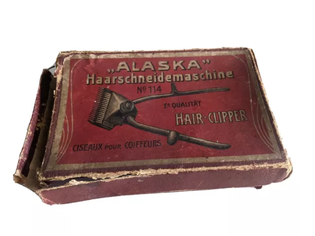 Alte Haarschneidegerät Maschine Vintage Rarität Alaska No 114 Sammler Antik OVP