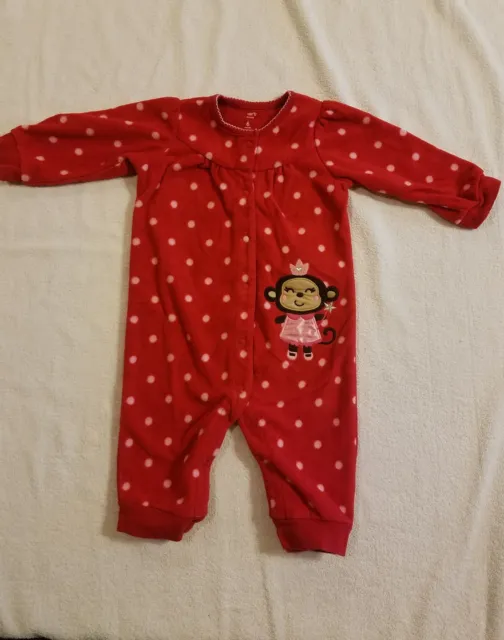 Carter's Baby Girl Red/Pink Polkadot  Stretchie/Jumper Size 6M
