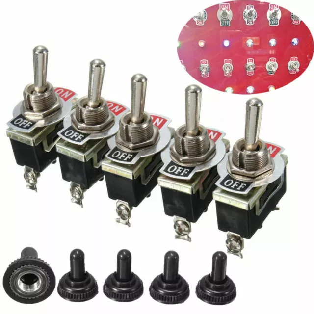 5x Kippschalter SPST 12V 24V 250V Volt 15A EIN AUS ON OFF 2 polig Auto KFZ Boot