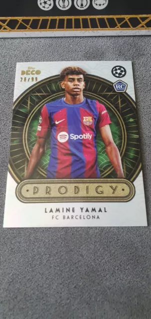 🚀2023-24 Topps Deco Lamine Yamal /99 Rookie Prodigy Barcelone Investment Rare🚀