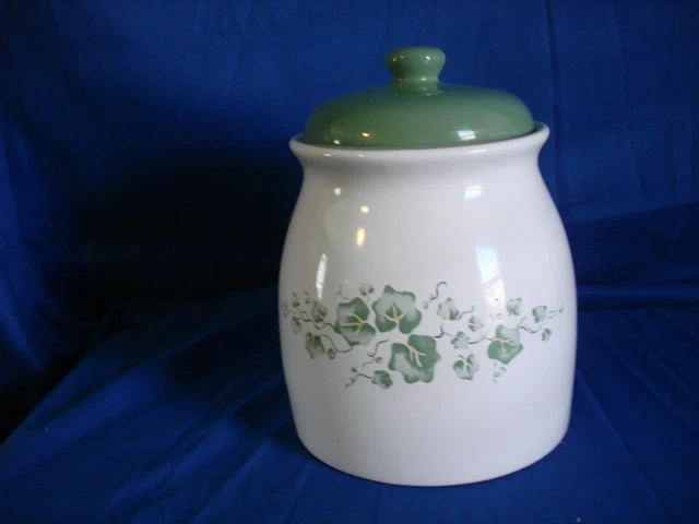 Vintage Corelle Coordinates Jay Import CALLAWAY Green IVY ceramic Cookie Jar