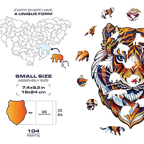 UNIDRAGON Wooden Jigsaw Puzzle, Best Gift for Adults and Kids, Unique Shap [NEW] 2