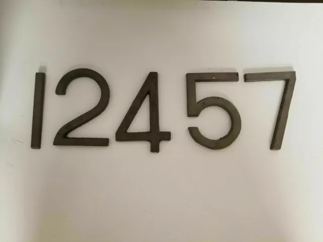 Antique Wrought Cast Iron Metal Door Numbers