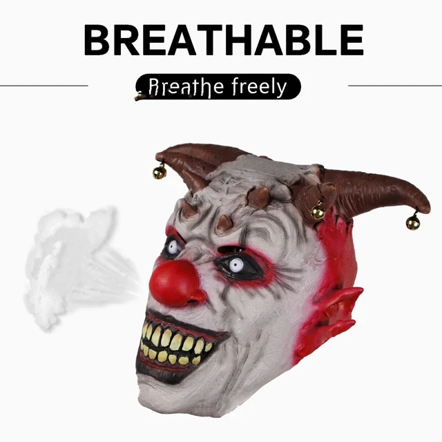 Bloody, scary, terrifying bell, clown headgear, Halloween latex mask party band
