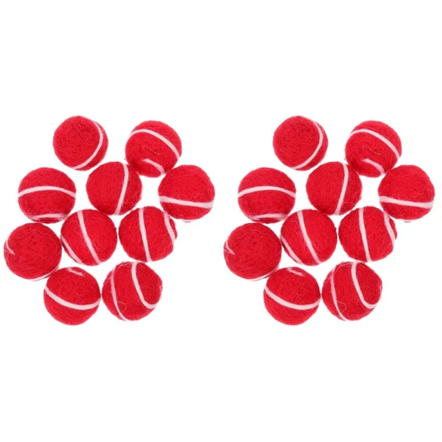 20 Pcs Christmas DIY Supplies Threaded Wool Felt Ball Felt Balls Crafts Clothing