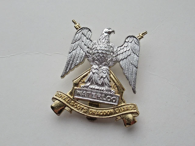 ROYAL SCOTS DRAGOON Guards Staybrite Cap Badge PicClick UK