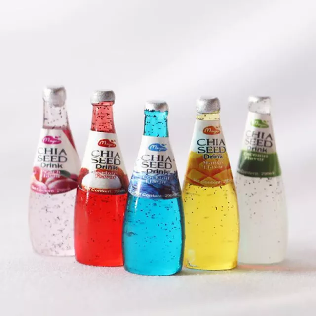 5Pcs 1:12 Dollhouse Miniature Fruit Drink Bottle Doll House Accessories Toy-RQ