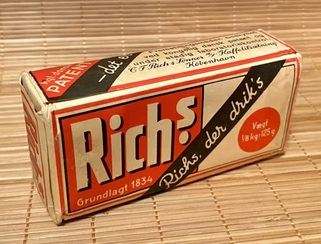 Original Rich’s Kaffee Packung 40er Jahre Dänemark Alt Vintage Coffee Dansk Old 2