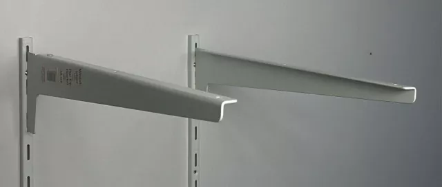 Winkelträger 48 cm weiß Halter Stahl  f. Einloch Wandschiene Regal 2 oder 4 Paar
