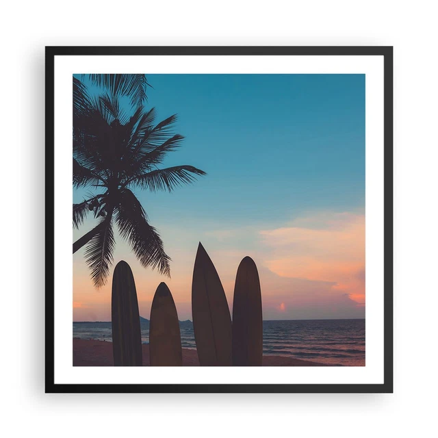 Quadri Tela Mare Quadri Su Tela Mare In Bianco E Nero - Soggiorno Con Tramonto Oceanico Decorazione Parete - Foto 7