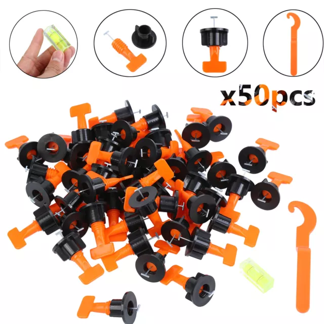 50x Reusable T-Lock Tile Leveling Positioning System Locator Spacers Tools