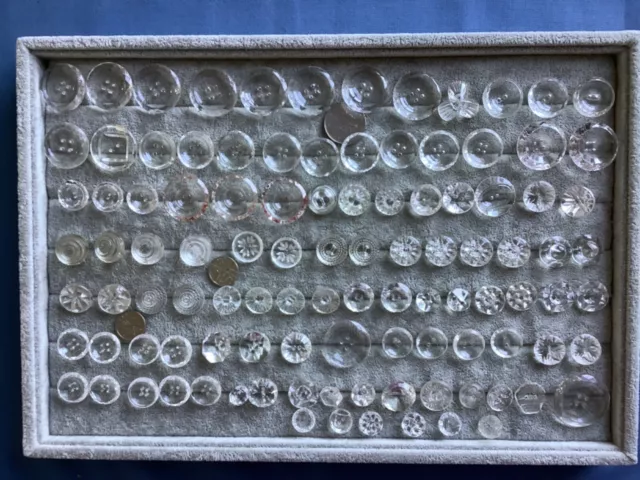 Assortment of vintage clear glass buttons