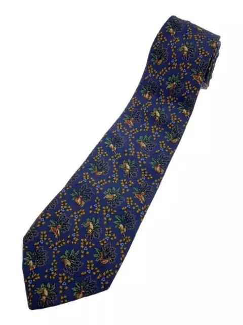 Salvatore Ferragamo Tie Silk Navy Men's Animal