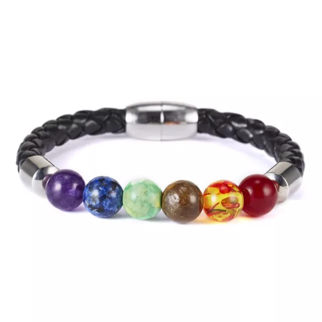 Lava Stone Natural Beads 7 Chakra Bracelet Healing Diffuser Bangle Yoga Women