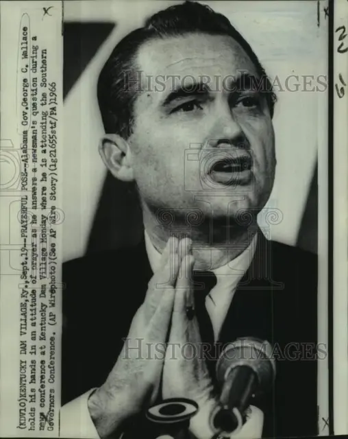 1966 Press Photo Alabama Governor George Wallace at news conference in Kentucky.